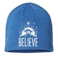 Believe Christmas Religious Nativity Jesus Ger Gift Sustainable Beanie