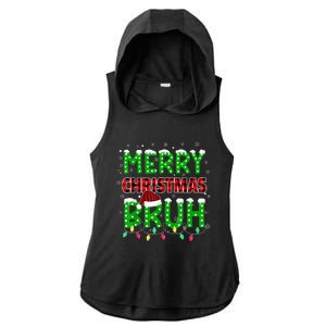 Bruh Christmas Red Plaid Teens Boy Xmas Pajama Ladies PosiCharge Tri-Blend Wicking Draft Hoodie Tank