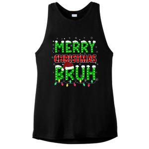 Bruh Christmas Red Plaid Teens Boy Xmas Pajama Ladies PosiCharge Tri-Blend Wicking Tank