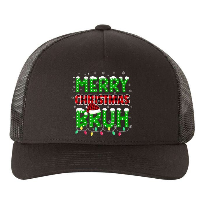 Bruh Christmas Red Plaid Teens Boy Xmas Pajama Yupoong Adult 5-Panel Trucker Hat