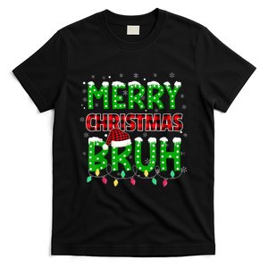 Bruh Christmas Red Plaid Teens Boy Xmas Pajama T-Shirt