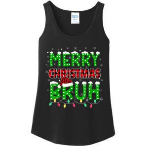 Bruh Christmas Red Plaid Teens Boy Xmas Pajama Ladies Essential Tank