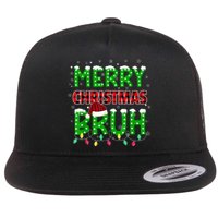 Bruh Christmas Red Plaid Teens Boy Xmas Pajama Flat Bill Trucker Hat