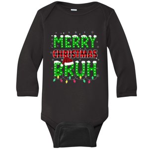 Bruh Christmas Red Plaid Teens Boy Xmas Pajama Baby Long Sleeve Bodysuit