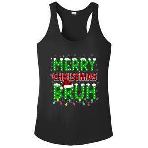 Bruh Christmas Red Plaid Teens Boy Xmas Pajama Ladies PosiCharge Competitor Racerback Tank