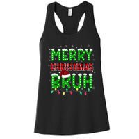 Bruh Christmas Red Plaid Teens Boy Xmas Pajama Women's Racerback Tank