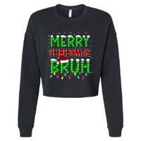 Bruh Christmas Red Plaid Teens Boy Xmas Pajama Cropped Pullover Crew