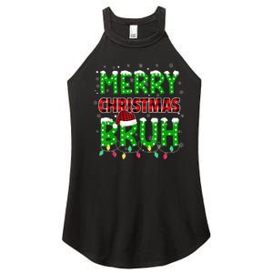 Bruh Christmas Red Plaid Teens Boy Xmas Pajama Women's Perfect Tri Rocker Tank