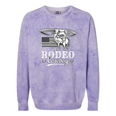 Bull Cowboy Rodeo Colorblast Crewneck Sweatshirt