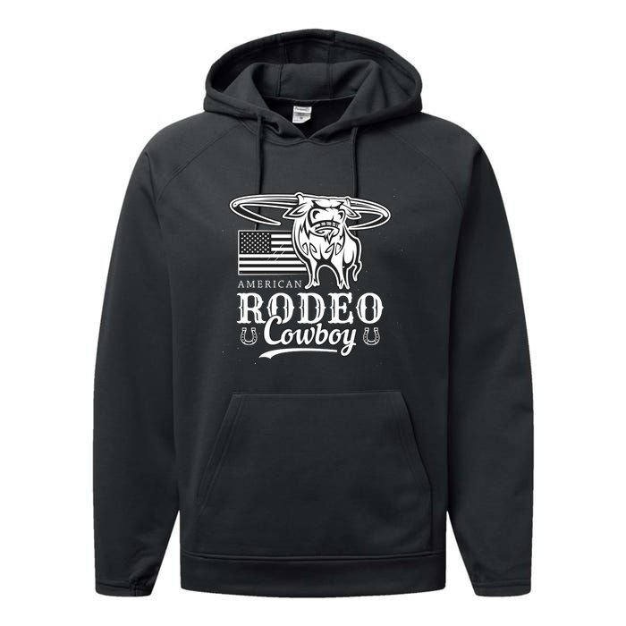 Bull Cowboy Rodeo Performance Fleece Hoodie