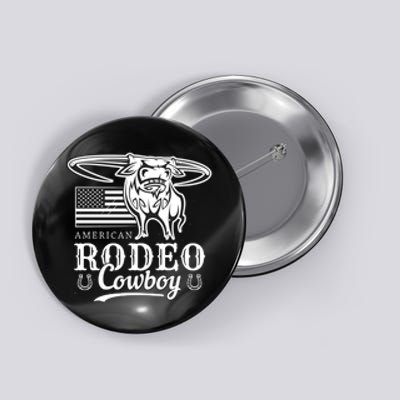 Bull Cowboy Rodeo Button