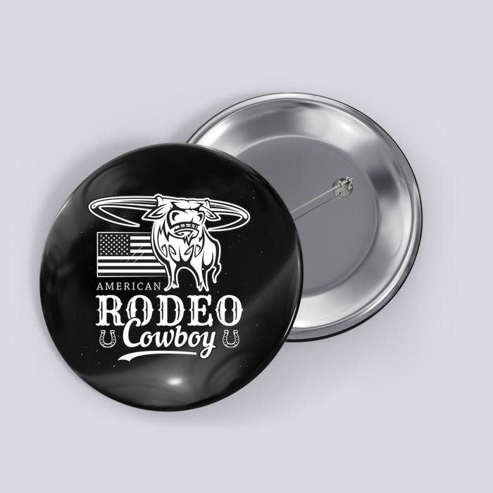 Bull Cowboy Rodeo Button