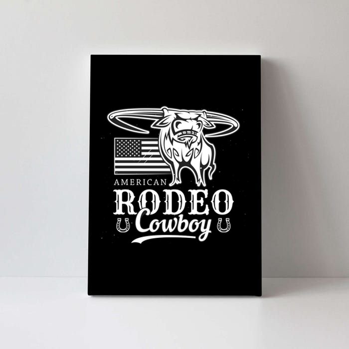 Bull Cowboy Rodeo Canvas