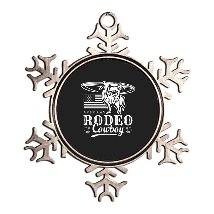 Bull Cowboy Rodeo Metallic Star Ornament