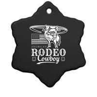 Bull Cowboy Rodeo Ceramic Star Ornament