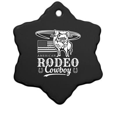 Bull Cowboy Rodeo Ceramic Star Ornament