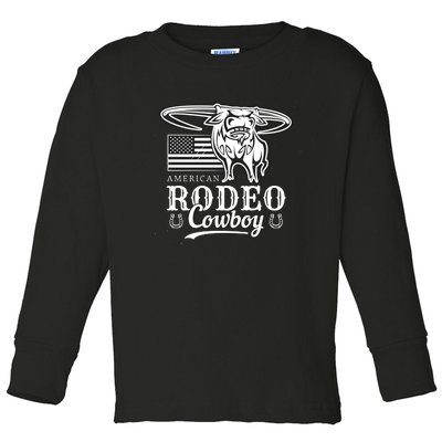 Bull Cowboy Rodeo Toddler Long Sleeve Shirt