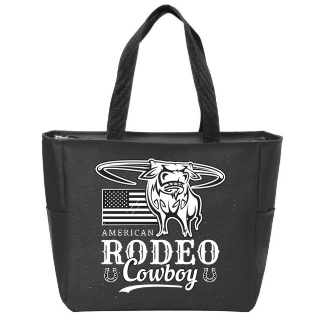 Bull Cowboy Rodeo Zip Tote Bag