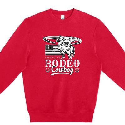 Bull Cowboy Rodeo Premium Crewneck Sweatshirt