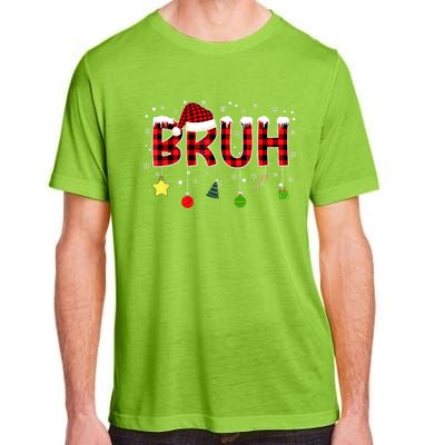 Bruh Christmas Red Plaid Teens Xmas Pajama Adult ChromaSoft Performance T-Shirt