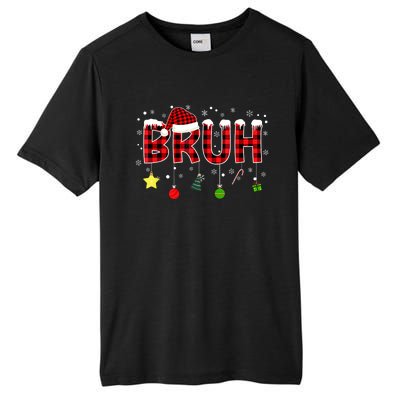 Bruh Christmas Red Plaid Teens Xmas Pajama Tall Fusion ChromaSoft Performance T-Shirt