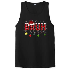 Bruh Christmas Red Plaid Teens Xmas Pajama PosiCharge Competitor Tank