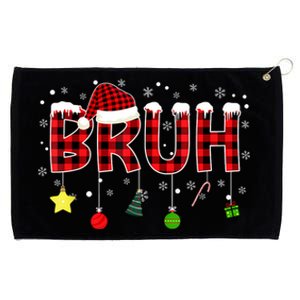 Bruh Christmas Red Plaid Teens Xmas Pajama Grommeted Golf Towel