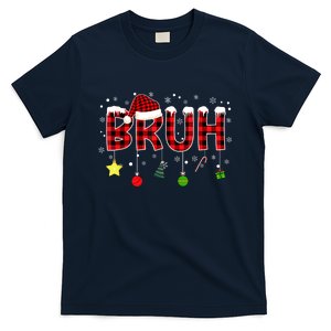 Bruh Christmas Red Plaid Teens Xmas Pajama T-Shirt