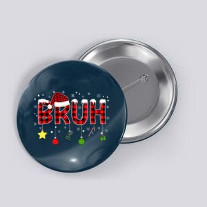 Bruh Christmas Red Plaid Teens Xmas Pajama Button