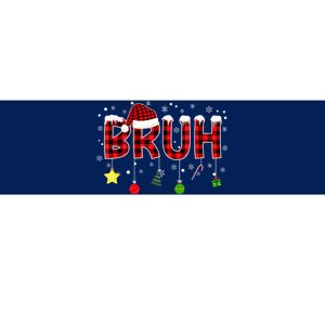 Bruh Christmas Red Plaid Teens Xmas Pajama Bumper Sticker