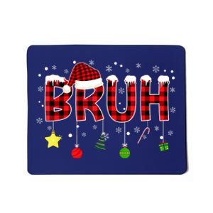 Bruh Christmas Red Plaid Teens Xmas Pajama Mousepad