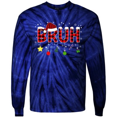 Bruh Christmas Red Plaid Teens Xmas Pajama Tie-Dye Long Sleeve Shirt