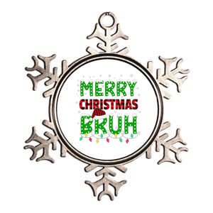 Bruh Christmas Red Plaid Teens Xmas Pajama Metallic Star Ornament