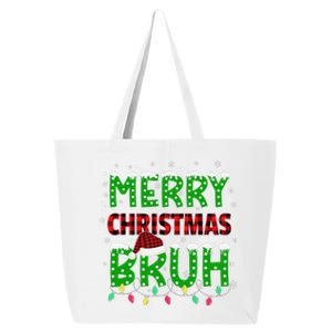 Bruh Christmas Red Plaid Teens Xmas Pajama 25L Jumbo Tote