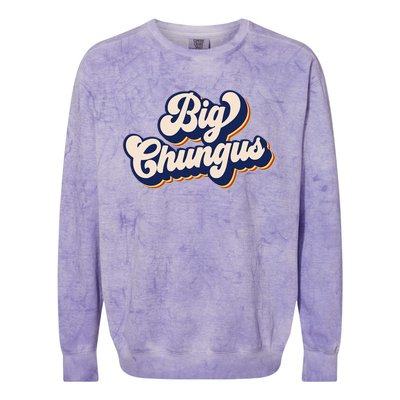 Big Chungus Retro Vintage Art Funny Dank Meme Big Chungus Colorblast Crewneck Sweatshirt