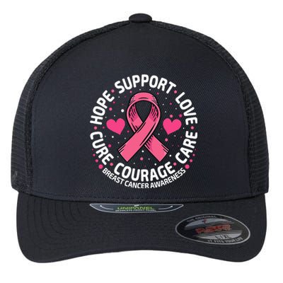 Breast Cancer Ribbon Breast Cancer Awareness Flexfit Unipanel Trucker Cap