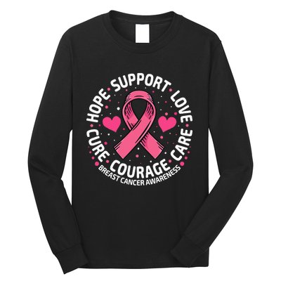 Breast Cancer Ribbon Breast Cancer Awareness Long Sleeve Shirt