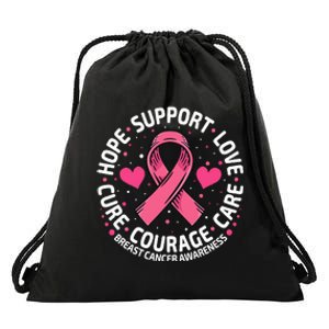 Breast Cancer Ribbon Breast Cancer Awareness Drawstring Bag