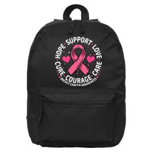 Breast Cancer Ribbon Breast Cancer Awareness 16 in Basic Backpack