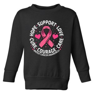 Breast Cancer Ribbon Breast Cancer Awareness Toddler Sweatshirt