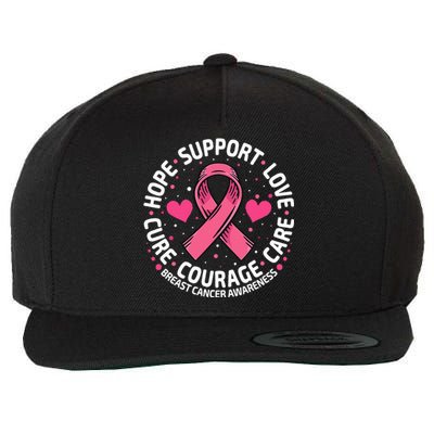 Breast Cancer Ribbon Breast Cancer Awareness Wool Snapback Cap