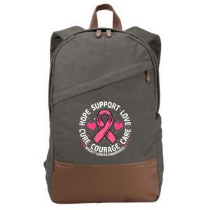 Breast Cancer Ribbon Breast Cancer Awareness Cotton Canvas Backpack