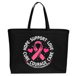 Breast Cancer Ribbon Breast Cancer Awareness Cotton Canvas Jumbo Tote