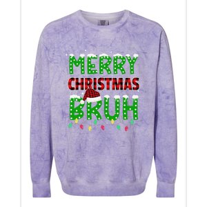 Bruh Christmas Red Plaid Teen Xmas Pajama Gift Colorblast Crewneck Sweatshirt