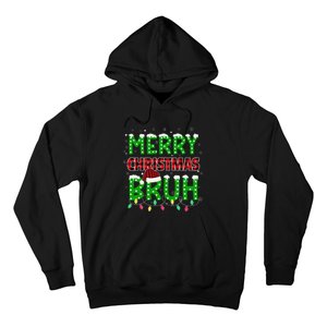 Bruh Christmas Red Plaid Teen Xmas Pajama Gift Hoodie