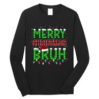 Bruh Christmas Red Plaid Teen Xmas Pajama Gift Long Sleeve Shirt