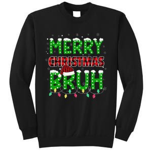 Bruh Christmas Red Plaid Teen Xmas Pajama Gift Sweatshirt