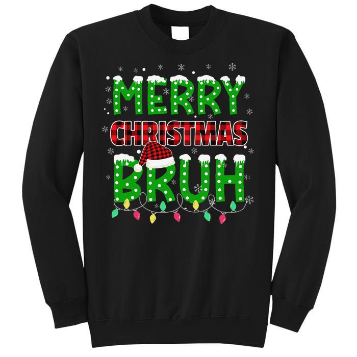 Bruh Christmas Red Plaid Teen Xmas Pajama Gift Sweatshirt