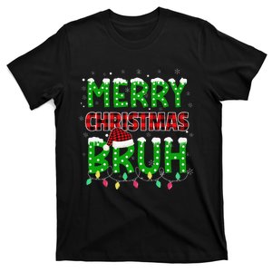 Bruh Christmas Red Plaid Teen Xmas Pajama Gift T-Shirt