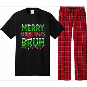 Bruh Christmas Red Plaid Teen Xmas Pajama Gift Pajama Set